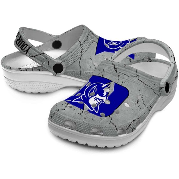 Personalized Duke Blue Devils Cracked Texture Crocs Latest Model