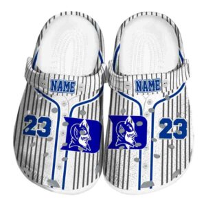 Personalized Duke Blue Devils Pinstripe Pattern Crocs Best selling