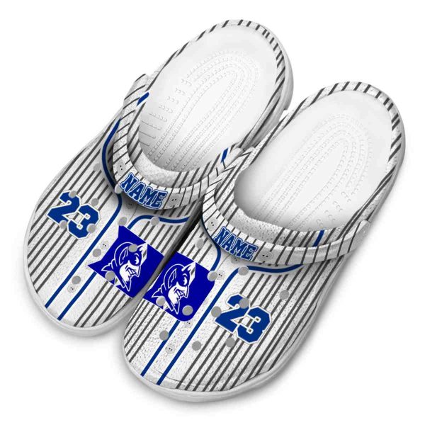 Personalized Duke Blue Devils Pinstripe Pattern Crocs Trendy