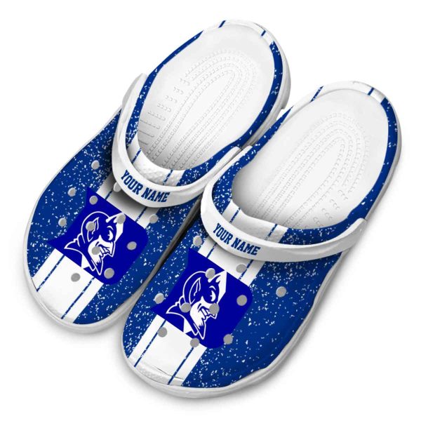 Personalized Duke Blue Devils Vertical Stripes Crocs Trendy