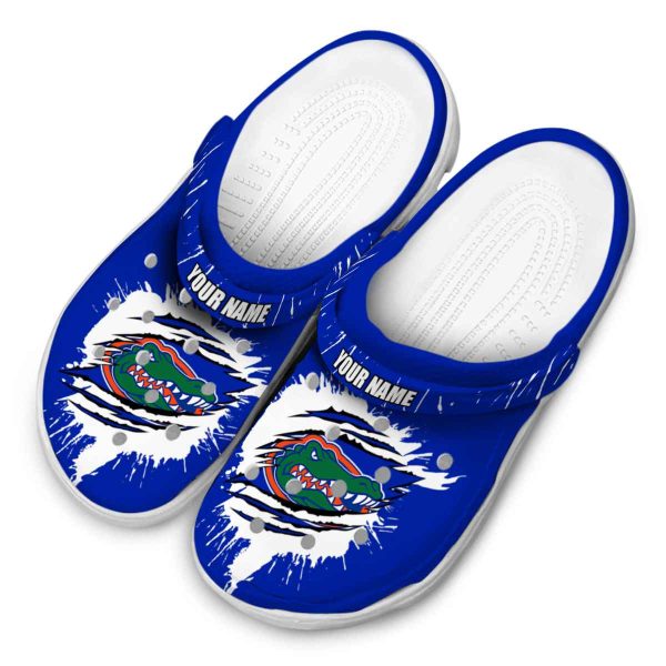 Personalized Florida Gators Splash Motif Background Crocs Trendy