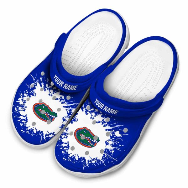 Personalized Florida Gators Splatter Background Crocs Trendy