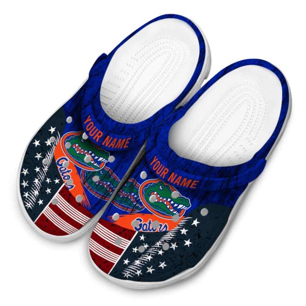 Personalized Florida Gators Star Spangled Side Pattern Crocs Trendy