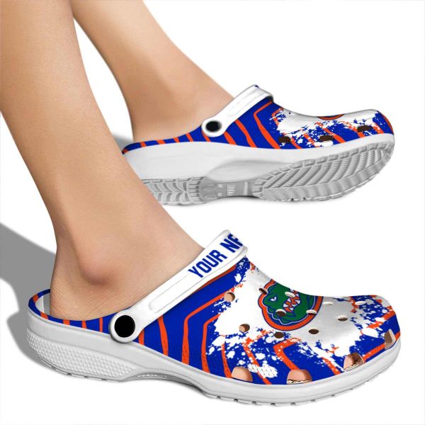 Personalized Florida Gators Zigzag Paint Burst Crocs High quality