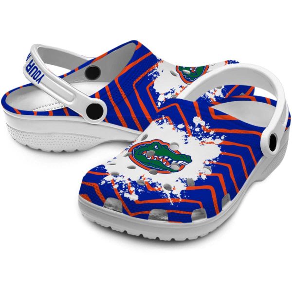 Personalized Florida Gators Zigzag Paint Burst Crocs Latest Model