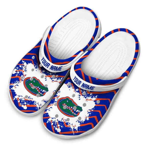 Personalized Florida Gators Zigzag Paint Burst Crocs Trendy