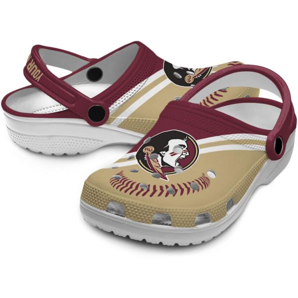 Personalized Florida State Seminoles Baseball Motif Crocs Latest Model