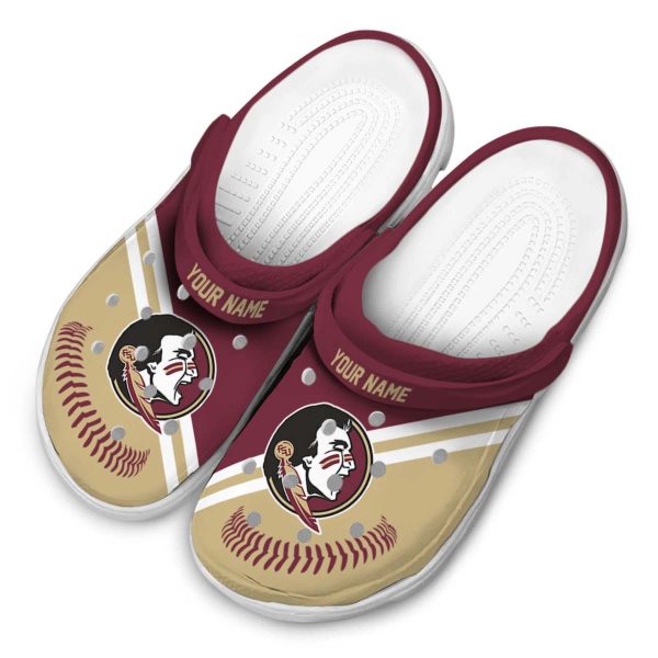 Personalized Florida State Seminoles Baseball Motif Crocs Trendy