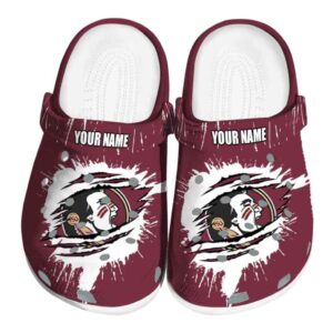 Personalized Florida State Seminoles Splash Motif Background Crocs Best selling