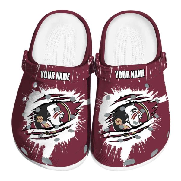 Personalized Florida State Seminoles Splash Motif Background Crocs Best selling