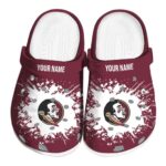 Personalized Florida State Seminoles Splatter Background Crocs Best selling