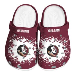Personalized Florida State Seminoles Splatter Background Crocs Best selling