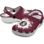 Personalized Florida State Seminoles Splatter Background Crocs Best selling