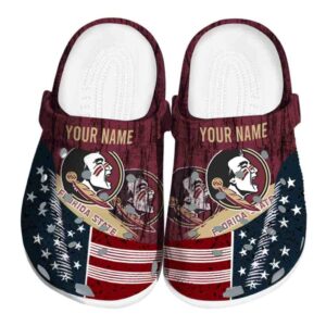 Personalized Florida State Seminoles Star Spangled Side Pattern Crocs Best selling