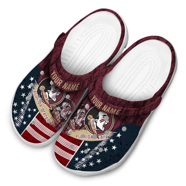 Personalized Florida State Seminoles Star Spangled Side Pattern Crocs Trendy