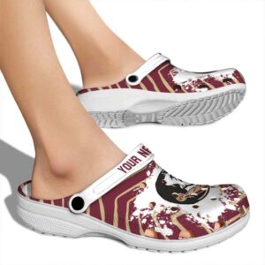 Personalized Florida State Seminoles Zigzag Paint Burst Crocs High quality