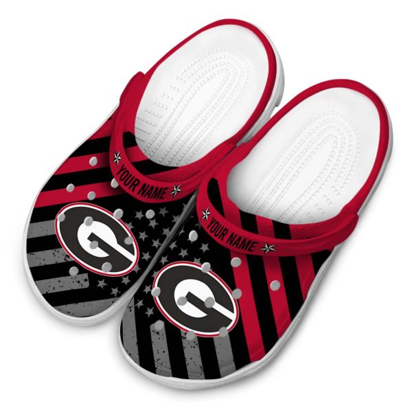 Personalized Georgia Bulldogs Star Spangled Graphic Crocs Trendy
