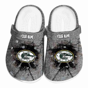 Personalized Green Bay Packers Cracked Ground Texture Crocs Best selling