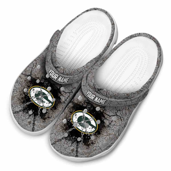 Personalized Green Bay Packers Cracked Ground Texture Crocs Trendy