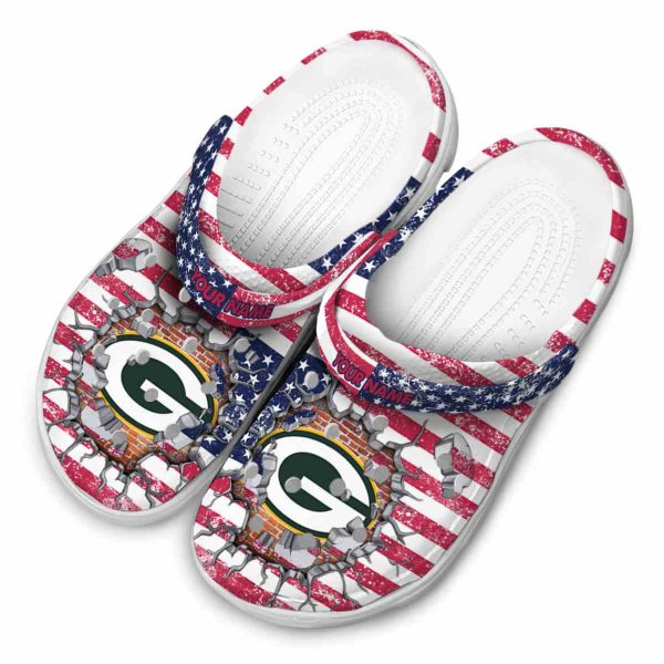 Personalized Green Bay Packers Freedom Splinter Crocs Trendy