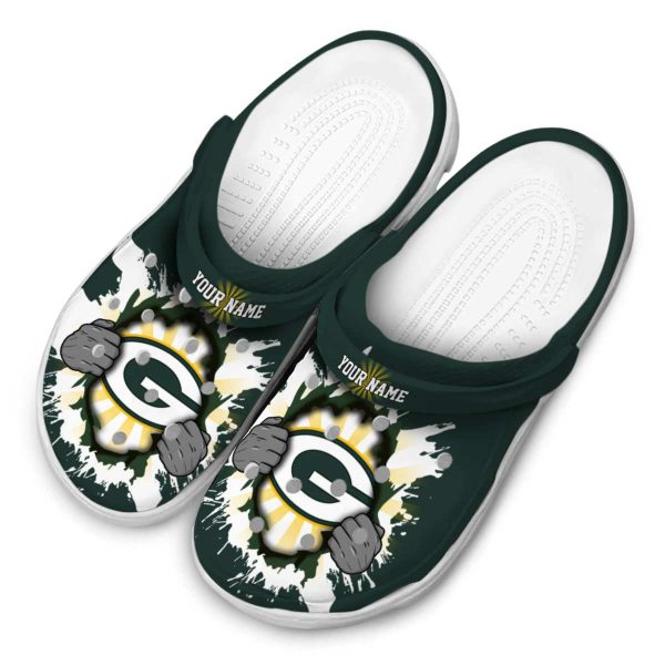 Personalized Green Bay Packers Gripping Hand Crocs Trendy