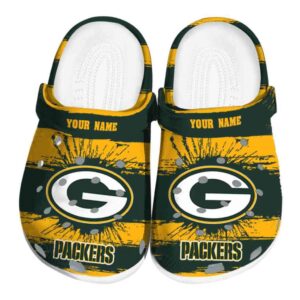 Personalized Green Bay Packers Paint Splatter Graphics Crocs Best selling