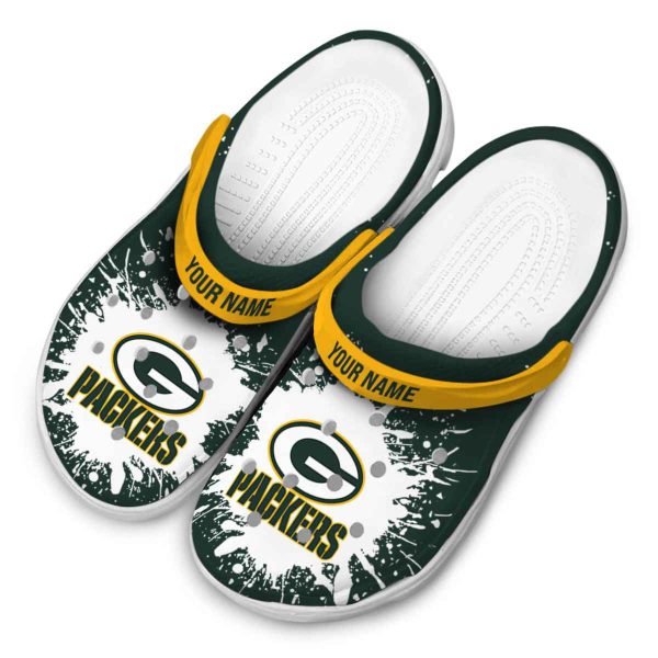 Personalized Green Bay Packers Splash Art Crocs Trendy