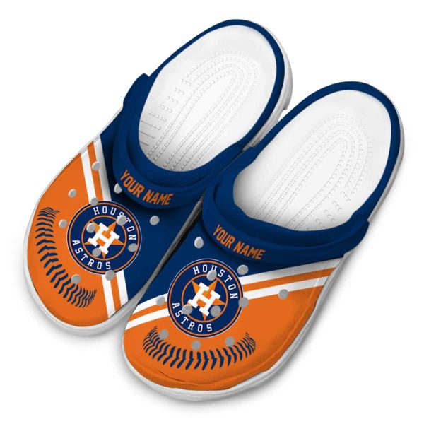 Personalized Houston Astros Baseball Motif Crocs Trendy