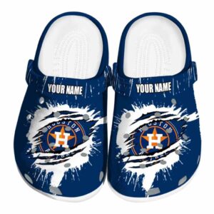 Personalized Houston Astros Splash Motif Background Crocs Best selling