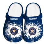Personalized Houston Astros Splatter Background Crocs Best selling