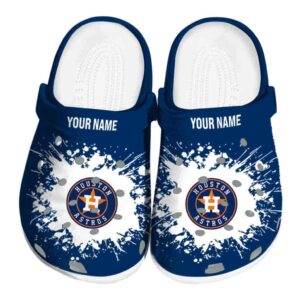 Personalized Houston Astros Splatter Background Crocs Best selling