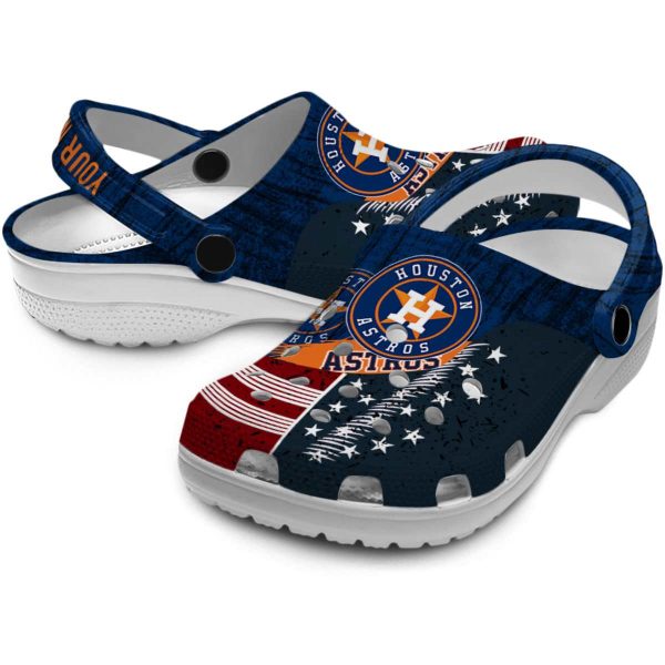 Personalized Houston Astros Star Spangled Side Pattern Crocs Latest Model