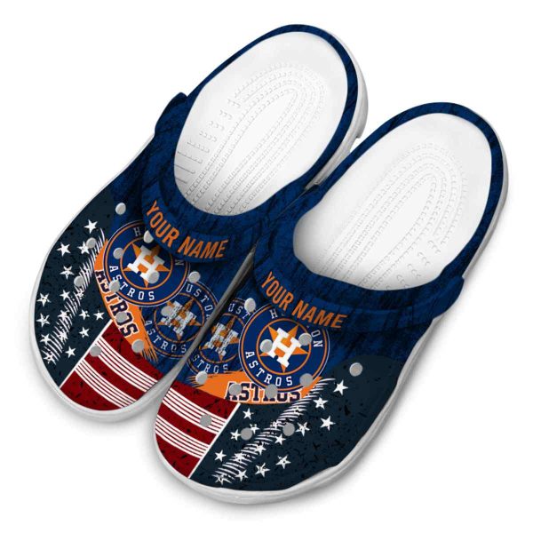 Personalized Houston Astros Star Spangled Side Pattern Crocs Trendy