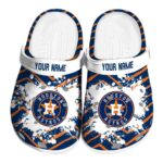 Personalized Houston Astros Zigzag Paint Burst Crocs Best selling