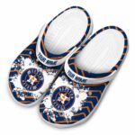 Personalized Houston Astros Zigzag Paint Burst Crocs Best selling