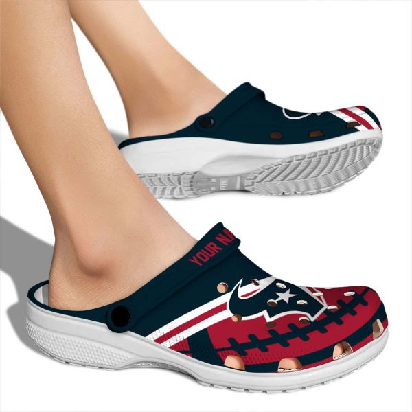 Personalized Houston Texans Football Motif Crocs High quality