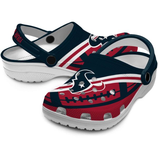 Personalized Houston Texans Football Motif Crocs Latest Model