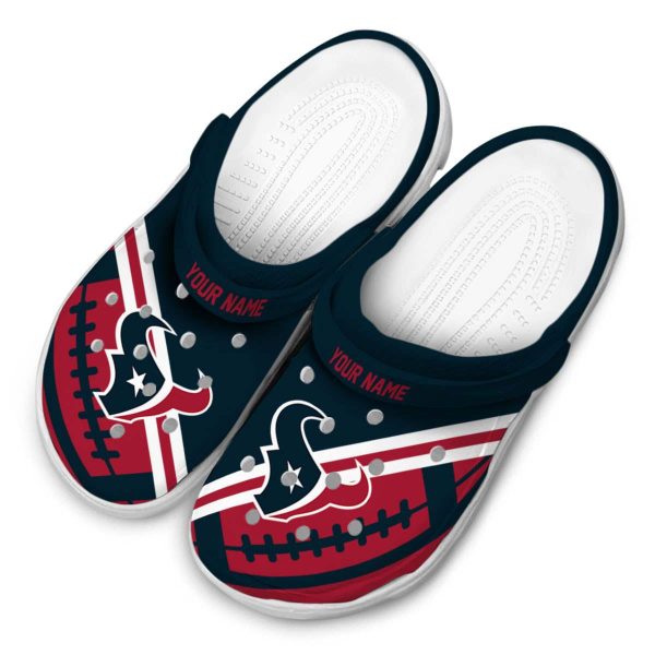 Personalized Houston Texans Football Motif Crocs Trendy