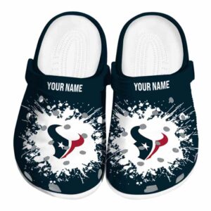 Personalized Houston Texans Splatter Background Crocs Best selling