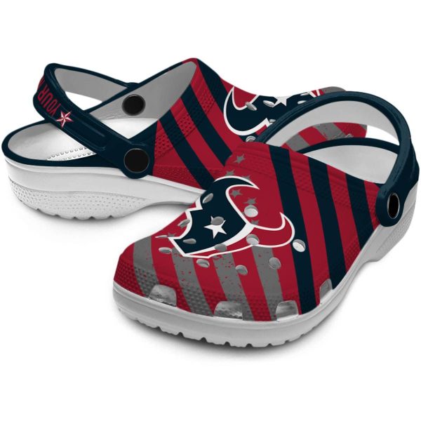 Personalized Houston Texans Star Spangled Graphic Crocs Latest Model