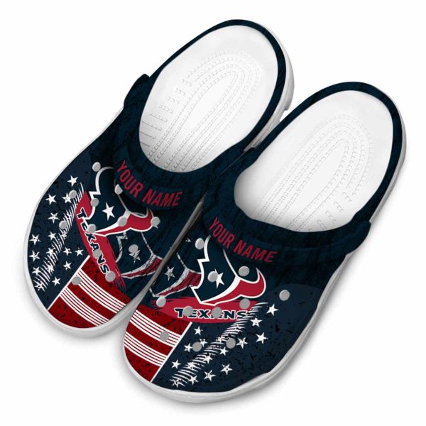 Personalized Houston Texans Star Spangled Side Pattern Crocs Trendy