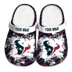 Personalized Houston Texans Zigzag Paint Burst Crocs Best selling