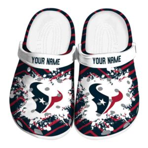Personalized Houston Texans Zigzag Paint Burst Crocs Best selling
