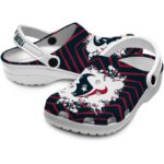 Personalized Houston Texans Zigzag Paint Burst Crocs Best selling