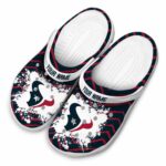 Personalized Houston Texans Zigzag Paint Burst Crocs Best selling