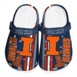 Personalized Illinois Fighting Illini Contrasting Stripes Crocs Best selling