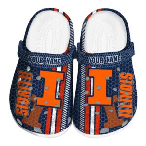 Personalized Illinois Fighting Illini Contrasting Stripes Crocs Best selling