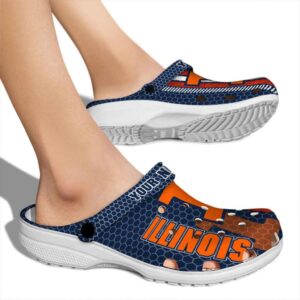Personalized Illinois Fighting Illini Contrasting Stripes Crocs High quality