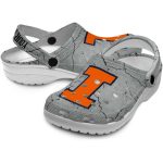 Personalized Illinois Fighting Illini Cracked Texture Crocs Best selling