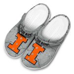 Personalized Illinois Fighting Illini Cracked Texture Crocs Best selling